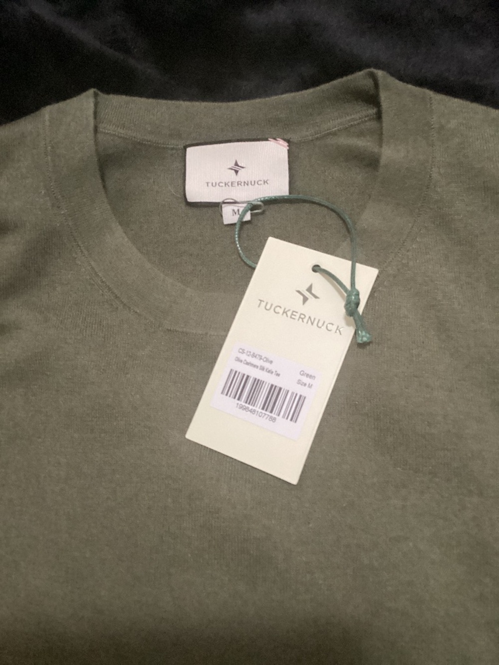 Tuckernuck Olive Cashmere Silk Katie Tee sz Medium